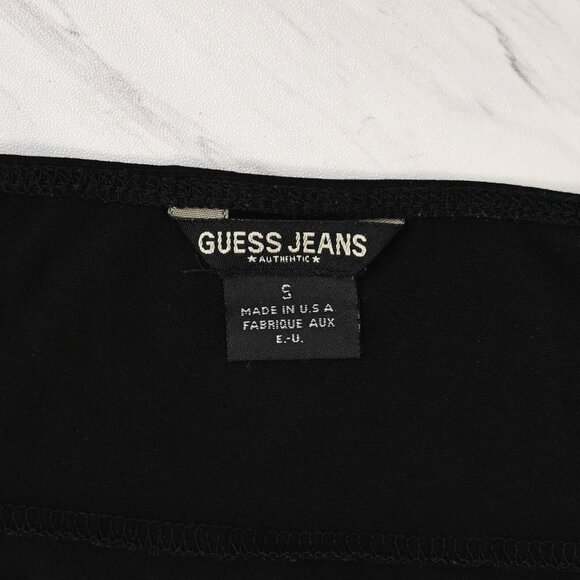 Vintage 90s Black GUESS JEANS Sleeveless Mini Dress - S - Picture 5 of 7
